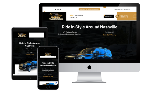 Black Uber transportation website design in nashville